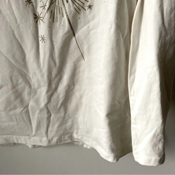 NWT Zara kids  warm white top with‎ gold sparkler graphic - Picture 4 of 7